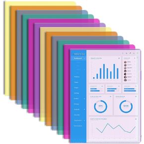 HOUYEE 100 Pack Clear Document Folder, Folder with Plastic Sleeves,Fit for Letter Size Paper, Waterproof, Tear-Resistant, and Transparent for Home, Office, and School Use