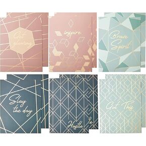 12 Pack Inspirational 2 Pocket Folders Decorative, Letter Size for School, Office (Cute Watercolor Designs, 9.2 x 12 in)