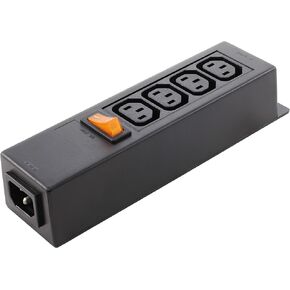 AC WORKS [WS-045-0-4] IEC IT/Server/PDU Power Strip 7-1/2 in. Housing IEC C14 Inlet to (4) IEC C13 Sheet F with Power Switch