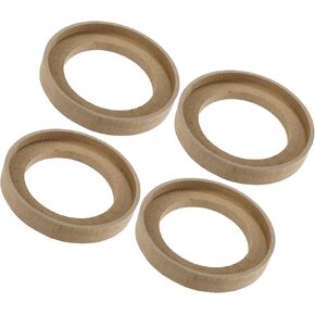 Motoforti 4 Pcs Universal 4 Inch Speaker Subwoofer Mounting Spacer Rings Solid Wood Beige Long-lasting