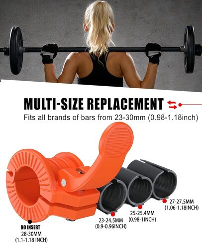 Barbell Clips 1 inch I Multi-Size Adjustable Barbell Collar I 1 inch Barbell ClampsIQuick Release Weight Clips Pair of Locking for Dumbbell Bar (Black 0.9-1.18inch) in Saudi Arabia