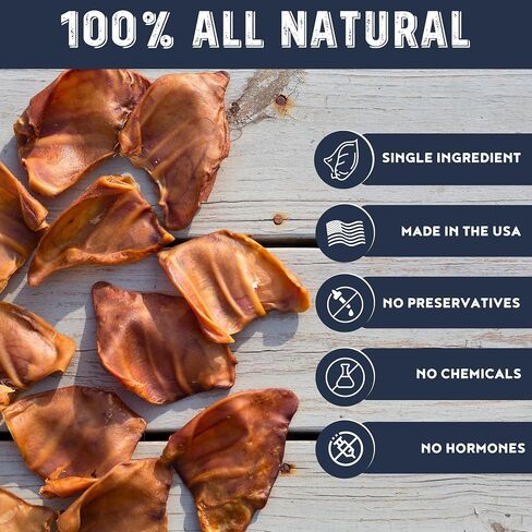 Pig Ears for Dogs Made in USA (30 Pack) Pork Ear Dog Chews Long Lasting | Natural Pigs Ears Dog Treats for Aggressive Chewers | Great for Small & Large Dogs | No Rawhide, Additives or Preservatives in Saudi Arabia