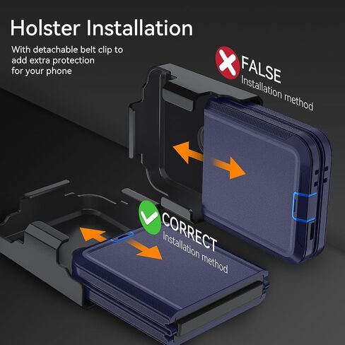 for Samsung Galaxy Z Flip 6 Case, Flip 6 Heavy Duty case,[Belt Clip Holster][Military Grade Protective ][Shockproof] [Dropproof] [Dust-Proof], for GalaxyZ Flip 6 5G (Dark Blue-Belt Clip) in Saudi Arabia