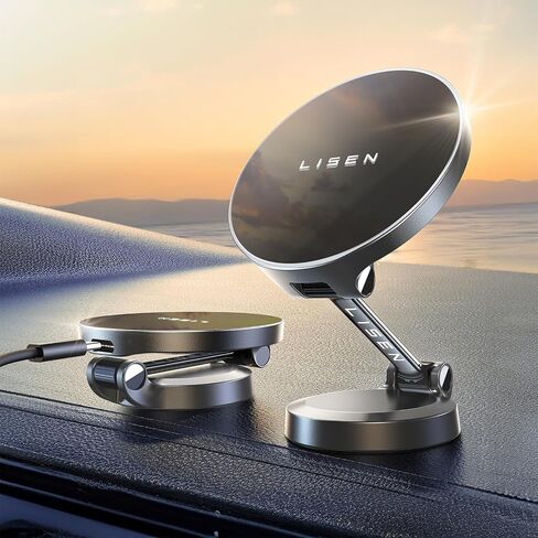 LISEN 15W for Magsafe Car Mount Charger [2024 Upgrade] iPhone Wireless Car Charger Dashboard for Magsafe, Mganetic Car Phone Holder fit iPhone 15 14 13 Pro Max Plus in Saudi Arabia