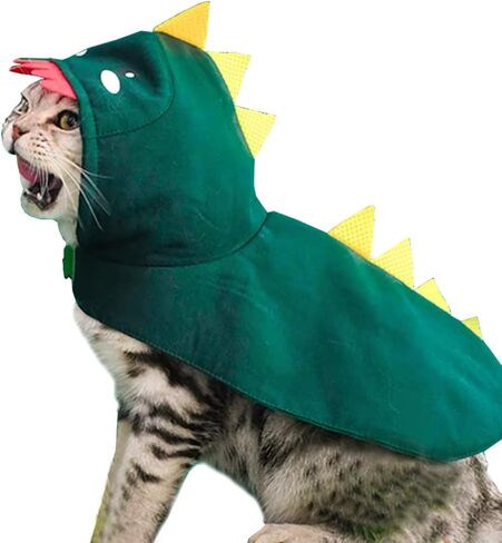 Dog Dinosaur Costume Green Halloween Cat Cape Hooded Pet Dragon Clothes for Puppy Chihuahua Yorkie (Large, Green) in Kuwait