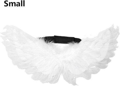 Pet Angel Feather Wings Pet Harness Pet Costume Accessory Dog Cat Halloween Cosplay Dress Up Pet Supplies (L) in Saudi Arabia