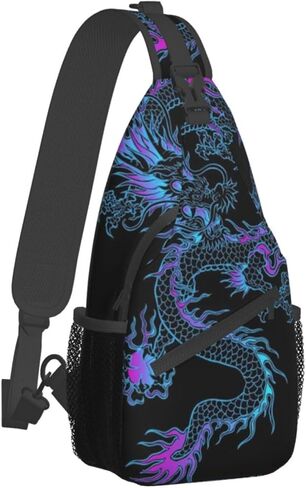 Dragon Pattern Sling Backpack Crossbody Sling Bag for Women Men Multipurpose Travel Hiking Chest Bag Daypack in Saudi Arabia