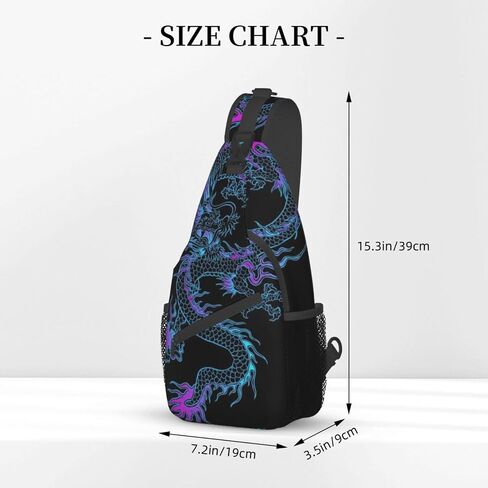 Dragon Pattern Sling Backpack Crossbody Sling Bag for Women Men Multipurpose Travel Hiking Chest Bag Daypack in Saudi Arabia