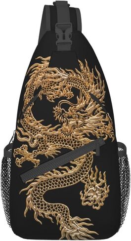 Dragon Pattern Sling Backpack Crossbody Sling Bag for Women Men Multipurpose Travel Hiking Chest Bag Daypack in Saudi Arabia
