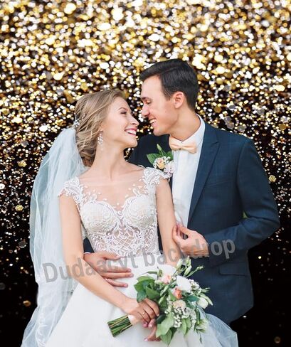 Dudaacvt 7x5FT Black and Gold Backdrop Gold Backdrop Glitter Backdrop Gold Spots Bokeh Backdrop Black and Gold Backdrop New Yeary Parties Backdrop in Saudi Arabia