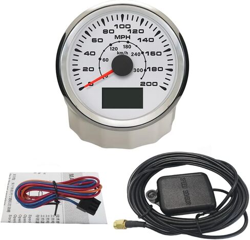 ELING Car Motorcycle Boat GPS عداد سرعة 0-80MPH 0-120KM/H ATV UTV مع 8 أضواء خلفية مختلفة 85mm in Kuwait
