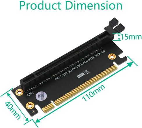 JMT PCI-Express 3.0/4.0 16x Riser Card 90 Degree High Speed Riser Card for 1U / 2U Server Case (PCI-E 4.0 for 1/2U) in Kuwait