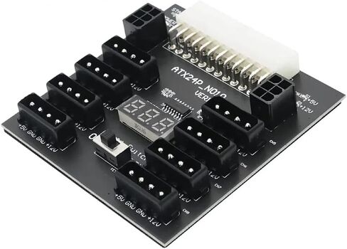 Upgrade Version ATX 24 Pin Power Solt Power Supply to 8X 4 Pin and 2X 6Pin Power Connector Breakout Board for CHIA Mining in Saudi Arabia