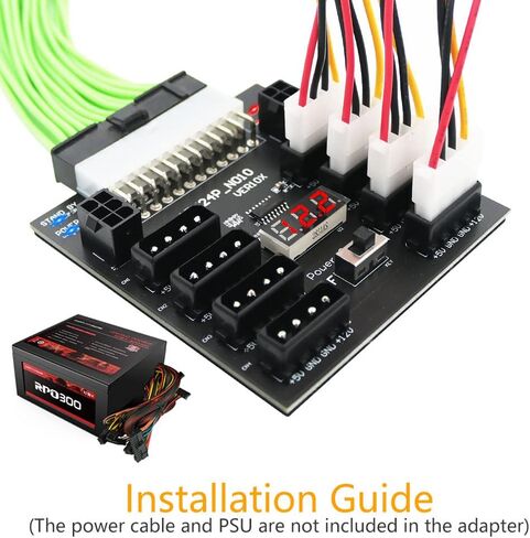 Upgrade Version ATX 24 Pin Power Solt Power Supply to 8X 4 Pin and 2X 6Pin Power Connector Breakout Board for CHIA Mining in Saudi Arabia