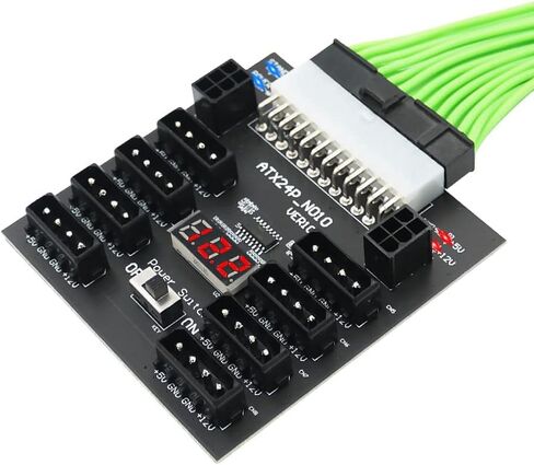Upgrade Version ATX 24 Pin Power Solt Power Supply to 8X 4 Pin and 2X 6Pin Power Connector Breakout Board for CHIA Mining in Saudi Arabia