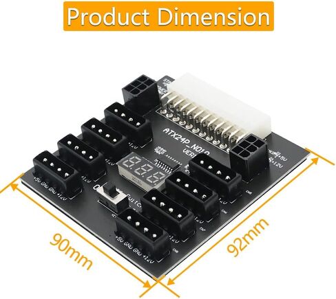 Upgrade Version ATX 24 Pin Power Solt Power Supply to 8X 4 Pin and 2X 6Pin Power Connector Breakout Board for CHIA Mining in Saudi Arabia