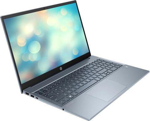 كمبيوتر محمول HP Newest Fog Blue Pavilion بشاشة 15.6 بوصة FHD (Intel i7-1355U، ذاكرة الوصول العشوائي 64 جيجابايت، 2 تيرابايت PCIe SSD، Intel Iris Xe، KYB بإضاءة خلفية، بصمة الإصبع، مكبرات صوت B&O، WiFi 6، BT 5.3، Win 11 Pro) مع موزع USB DKZ in Saudi Arabia