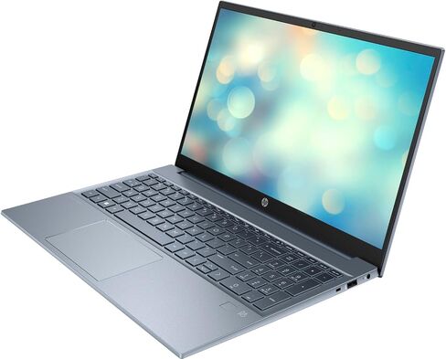 كمبيوتر محمول HP Newest Fog Blue Pavilion بشاشة 15.6 بوصة FHD (Intel i7-1355U، ذاكرة الوصول العشوائي 64 جيجابايت، 2 تيرابايت PCIe SSD، Intel Iris Xe، KYB بإضاءة خلفية، بصمة الإصبع، مكبرات صوت B&O، WiFi 6، BT 5.3، Win 11 Pro) مع موزع USB DKZ in Saudi Arabia