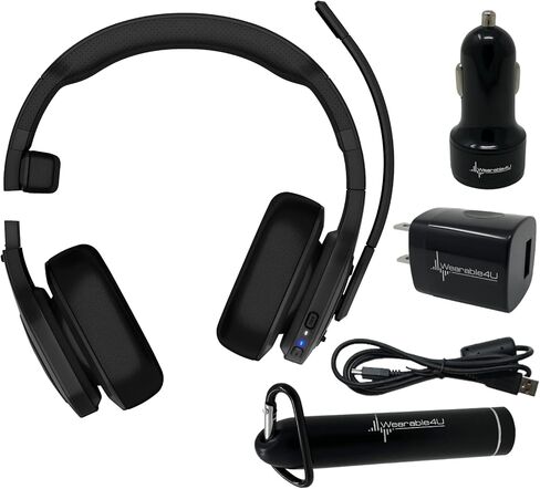 Wearable4U Garmin dezl Headset 100, Single-Ear Premium Trucking Headset, Active Noise Cancellation, Superior Battery Life and Memory Foam Ear Pads PowerPack Bundle in Saudi Arabia