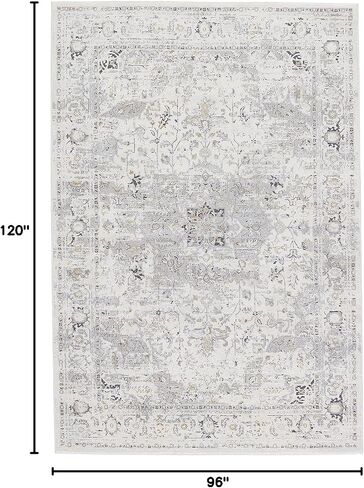 Jaipur Living Washable 3x8 Runner Rug, Boho, Cream/Grey in Kuwait
