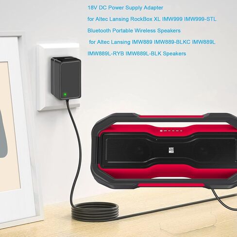 محول إمداد طاقة 18 فولت، متوافق مع مكبرات صوت بلوتوث Altec Lansing Rockbox XL IMW999، وسماعات بلوتوث Altec Lansing IMW889، لسلك طاقة مسدس التدليك Hypervolt 2/2 Pro/Go/Go 2. in Kuwait