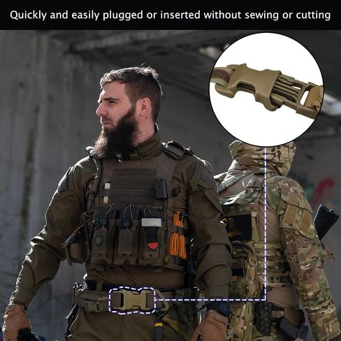 Qavctw 2x 1'' Buckle Quick Side Release Buckle for Tactical Vest Backpack Bag with 1in/2.5cm Webbing Straps in Kuwait