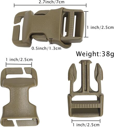Qavctw 2x 1'' Buckle Quick Side Release Buckle for Tactical Vest Backpack Bag with 1in/2.5cm Webbing Straps in Kuwait