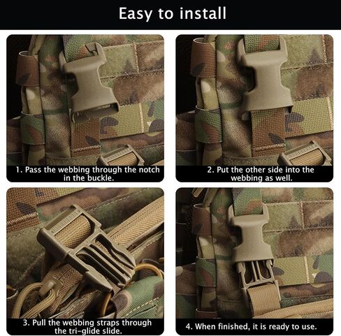 Qavctw 2x 1'' Buckle Quick Side Release Buckle for Tactical Vest Backpack Bag with 1in/2.5cm Webbing Straps in Kuwait