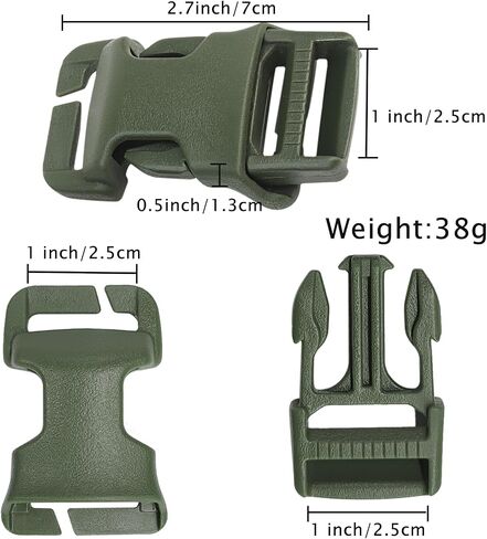 Qavctw 2x 1'' Buckle Quick Side Release Buckle for Tactical Vest Backpack Bag with 1in/2.5cm Webbing Straps in Kuwait
