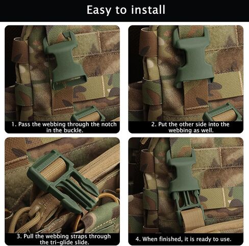 Qavctw 2x 1'' Buckle Quick Side Release Buckle for Tactical Vest Backpack Bag with 1in/2.5cm Webbing Straps in Kuwait
