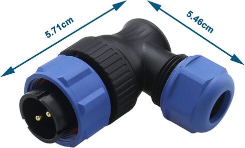 RV 2 Pin Aviation Circular Connector 12V 30A Power Compatible with Bluetti AC200MAX Waterproof IP68 Outdoor SP2111 2-Pin Aviation Circular Connector Right Angle in Saudi Arabia