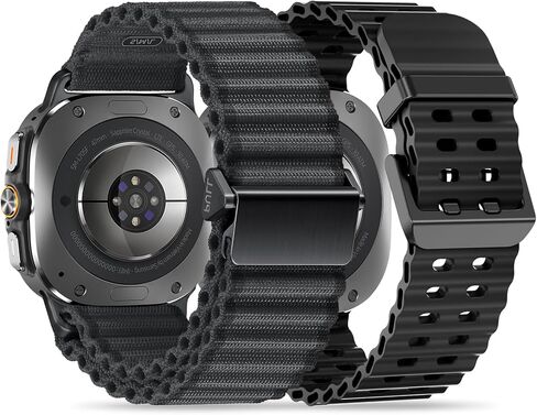 Rugged Trail Loop and Marine Band Compatible with Galaxy Watch Ultra 47mm, 2 Pack Fabric and Silicone Sport Wristband Quick Fit Replacement Strap Compatible for Galaxy Ultra Watch for Women Man in Saudi Arabia