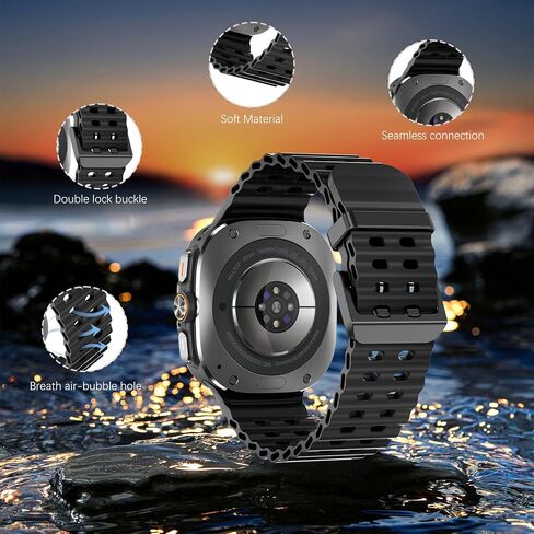 Rugged Trail Loop and Marine Band Compatible with Galaxy Watch Ultra 47mm, 2 Pack Fabric and Silicone Sport Wristband Quick Fit Replacement Strap Compatible for Galaxy Ultra Watch for Women Man in Saudi Arabia