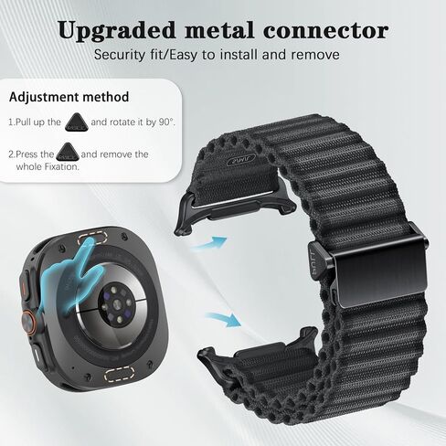 Rugged Trail Loop and Marine Band Compatible with Galaxy Watch Ultra 47mm, 2 Pack Fabric and Silicone Sport Wristband Quick Fit Replacement Strap Compatible for Galaxy Ultra Watch for Women Man in Saudi Arabia