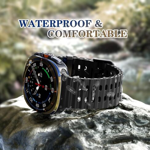 Rugged Trail Loop and Marine Band Compatible with Galaxy Watch Ultra 47mm, 2 Pack Fabric and Silicone Sport Wristband Quick Fit Replacement Strap Compatible for Galaxy Ultra Watch for Women Man in Saudi Arabia