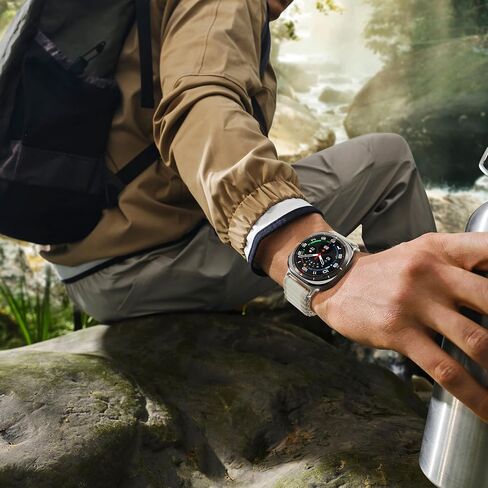 حلقة مسار متينة وسوار بحري متوافق مع ساعة Galaxy Watch Ultra 47 مم، عبوتين من القماش والسيليكون سوار معصم رياضي سريع التركيب متوافق مع ساعة Galaxy Ultra للنساء والرجال in Kuwait