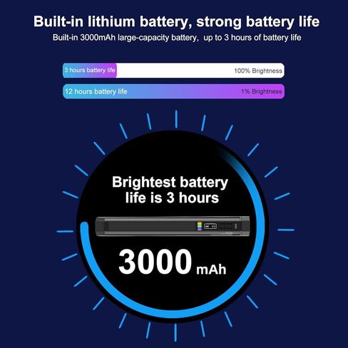 أضواء RGB، عصا إضاءة مغناطيسية محمولة 17 سم/6.69 بوصة 360 درجة لون كامل 21 مصباح فيديو LED، إضاءة تصوير فوتوغرافي CRI≥95 للتصوير الفوتوغرافي TikTok YouTube Vlog in Kuwait