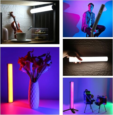 أضواء RGB، عصا إضاءة مغناطيسية محمولة 17 سم/6.69 بوصة 360 درجة لون كامل 21 مصباح فيديو LED، إضاءة تصوير فوتوغرافي CRI≥95 للتصوير الفوتوغرافي TikTok YouTube Vlog in Kuwait