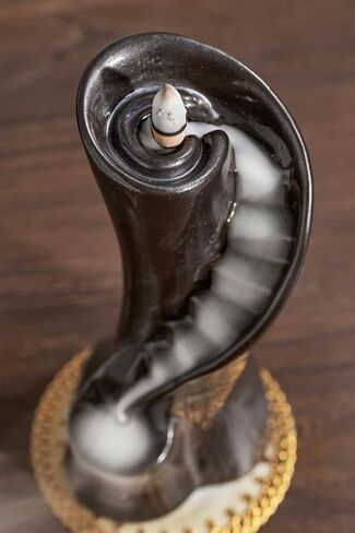 Unique Cloud Stairs Ceramic Waterfall Incense Holder, Paired with a Pack of Backflow Incense Cones.(Fambe Blue) in Kuwait