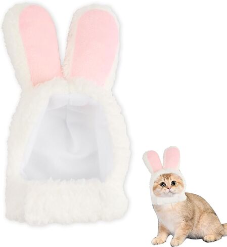 قبعة قطة لطيفة، قبعة أرنب كوستوم مع آذان للقطط والكلاب الصغيرة، آذان أرنب للكلاب، زي حفلات عيد الفصح، أغطية رأس للحيوانات الأليفة in Kuwait