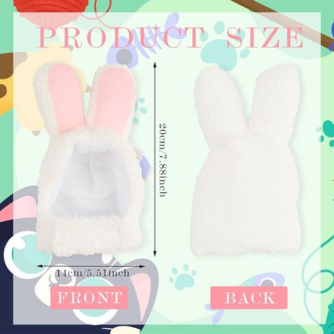 قبعة قطة لطيفة، قبعة أرنب كوستوم مع آذان للقطط والكلاب الصغيرة، آذان أرنب للكلاب، زي حفلات عيد الفصح، أغطية رأس للحيوانات الأليفة in Kuwait