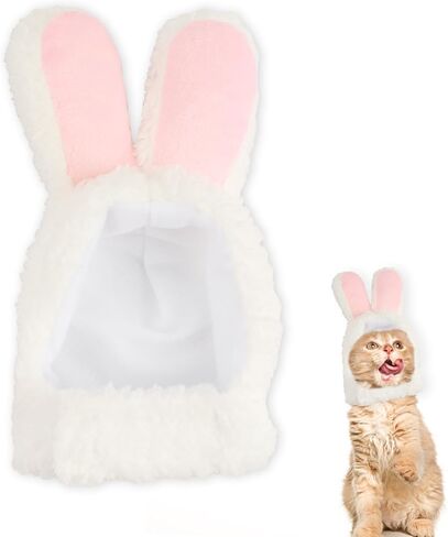 قبعة قطة لطيفة، قبعة أرنب كوستوم مع آذان للقطط والكلاب الصغيرة، آذان أرنب للكلاب، زي حفلات عيد الفصح، أغطية رأس للحيوانات الأليفة in Kuwait
