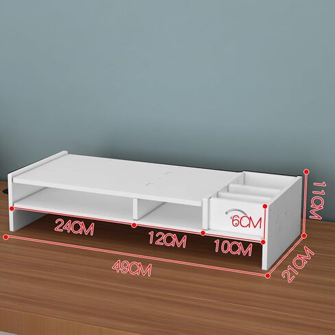 Shudyear monitor white stand, plastic desk storage for laptop, computer in Saudi Arabia