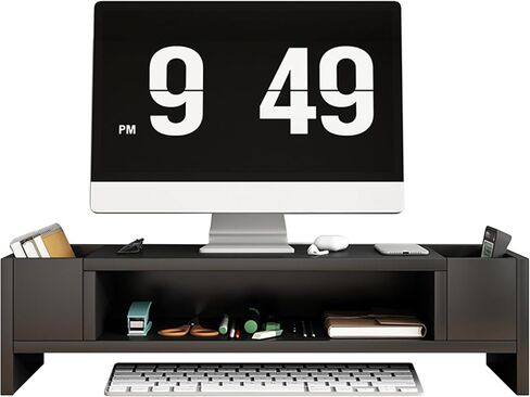 Shudyear monitor white stand, plastic desk storage for laptop, computer in Saudi Arabia