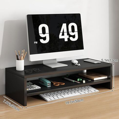 Shudyear monitor white stand, plastic desk storage for laptop, computer in Saudi Arabia