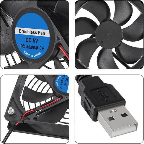 2 قطعة مروحة USB 5 فولت 12025 محامل كروية لمروحة التبريد بدون فرش مروحة محورية 120 × 120 × 25 مم USB للكمبيوتر الشخصي مع مسامير غطاء شواية معدنية لحالة الكمبيوتر ومروحة تبريد وحدة المعالجة المركزية ومبردات المشعات in Saudi Arabia
