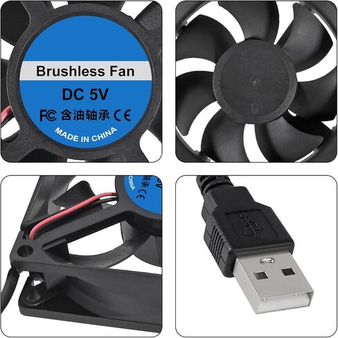2 قطعة مروحة USB 5 فولت 12025 محامل كروية لمروحة التبريد بدون فرش مروحة محورية 120 × 120 × 25 مم USB للكمبيوتر الشخصي مع مسامير غطاء شواية معدنية لحالة الكمبيوتر ومروحة تبريد وحدة المعالجة المركزية ومبردات المشعات in Saudi Arabia