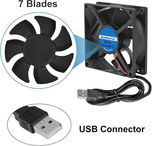 2 قطعة مروحة USB 5 فولت 12025 محامل كروية لمروحة التبريد بدون فرش مروحة محورية 120 × 120 × 25 مم USB للكمبيوتر الشخصي مع مسامير غطاء شواية معدنية لحالة الكمبيوتر ومروحة تبريد وحدة المعالجة المركزية ومبردات المشعات in Saudi Arabia