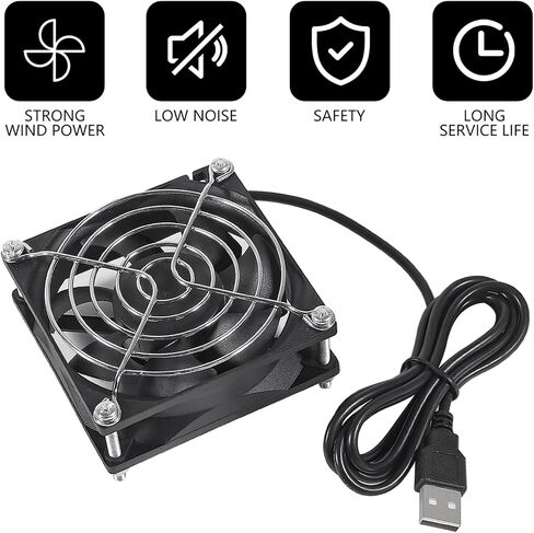 2 قطعة مروحة USB 5 فولت 12025 محامل كروية لمروحة التبريد بدون فرش مروحة محورية 120 × 120 × 25 مم USB للكمبيوتر الشخصي مع مسامير غطاء شواية معدنية لحالة الكمبيوتر ومروحة تبريد وحدة المعالجة المركزية ومبردات المشعات in Saudi Arabia