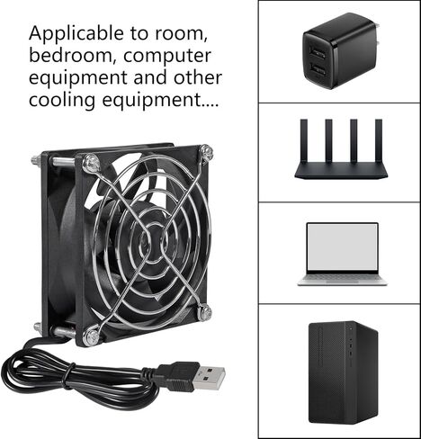 2 قطعة مروحة USB 5 فولت 12025 محامل كروية لمروحة التبريد بدون فرش مروحة محورية 120 × 120 × 25 مم USB للكمبيوتر الشخصي مع مسامير غطاء شواية معدنية لحالة الكمبيوتر ومروحة تبريد وحدة المعالجة المركزية ومبردات المشعات in Saudi Arabia